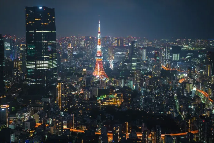 Framed Print : Night view from Tokyo City View and Sky Deck, occupy the 52nd and 54th floor of Roppongi Hills. Tokyo, Japan