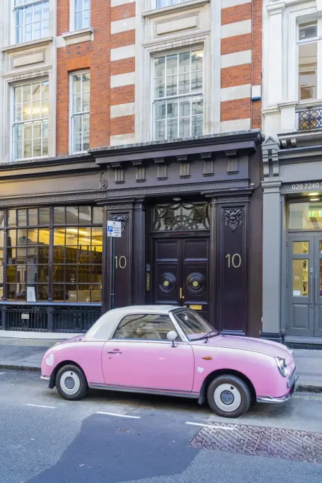 Framed Print : Nissan Figaro car in Covent Garden, London, England, UK