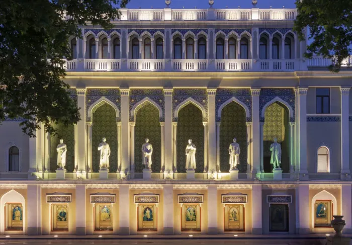 Framed Print : The Nizami Museum of Azerbaijani Literature in Baku, named after the great romantic