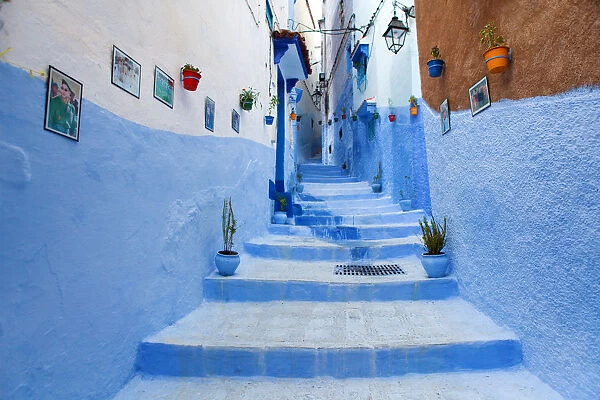 North Africa, Morocco, Chefchaouen district. Details of the city