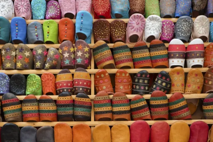 Framed Print : North Africa, Morocco, Fes district, Medina of Fes. Shoes typical Moroccan Framed Print : North Africa, Morocco, Fes district, Medina of Fes. Shoes typical Moroccan