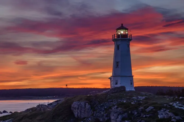 Framed Print : North America, Nova Scotia, Maritimes, Cape Breton Island, Louisbourg, Lighthouse
