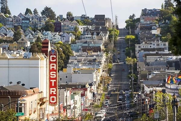 North America, USA, America, California, San Francisco, Aerial view of Castro street