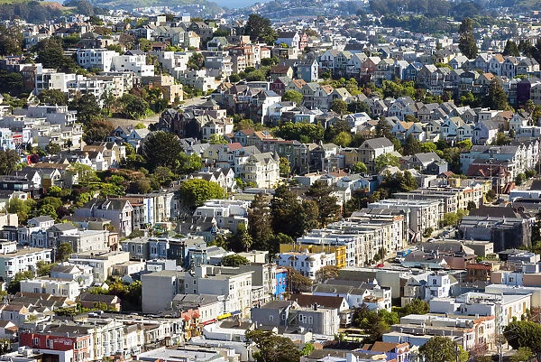North America, USA, America, California, San Francisco, the Castro View of the rooftops
