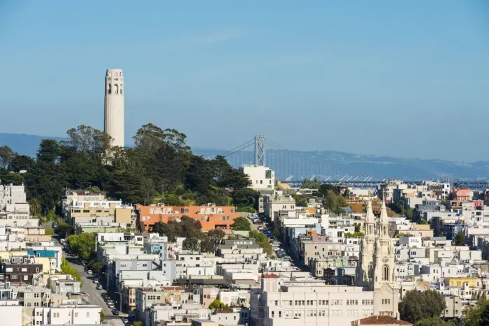 Framed Print : North America, USA, America, California, San Francisco, Rooftops and coit tower Framed Print : North America, USA, America, California, San Francisco, Rooftops and coit tower