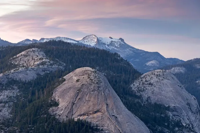 Framed Print : North Dome & Basket Dome with snow covered Mount Hoffmann beyond, Yosemite National Park Framed Print : North Dome & Basket Dome with snow covered Mount Hoffmann beyond, Yosemite National Park