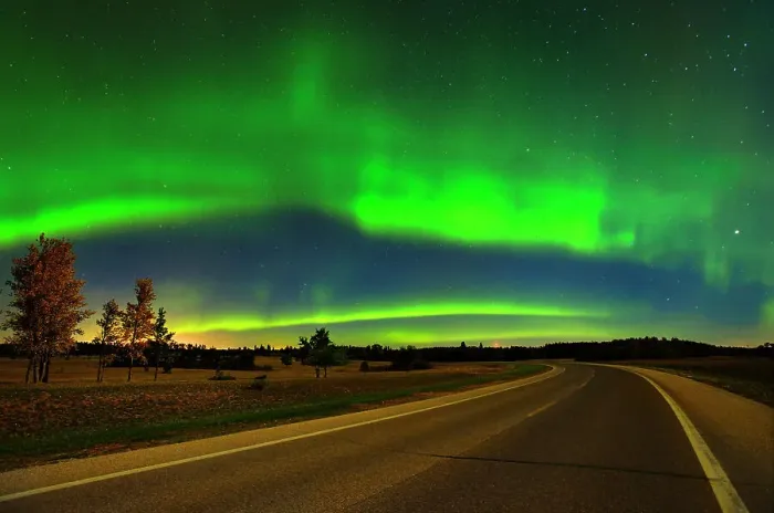 Framed Print : Northern lights or aurora borealis and road Birds Hill Provincial Park, Manitoba, Canada Framed Print : Northern lights or aurora borealis and road Birds Hill Provincial Park, Manitoba, Canada