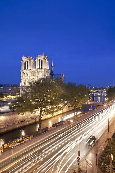 Notre Dame Cathedral & River Seine, Paris, France