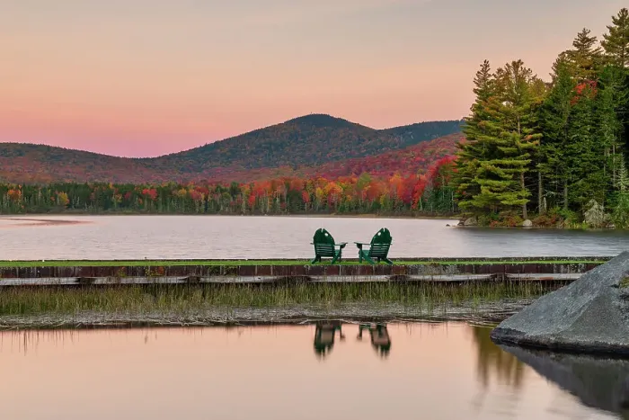 Framed Print : Noyes Pond in Autumn, Vermont, New England, USA
