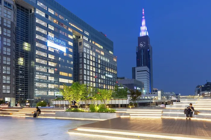 Framed Print : NTT Docomo Yoyogi Building and viewing platform of Shinjuku Station at dusk, Tokyo, Japan Framed Print : NTT Docomo Yoyogi Building and viewing platform of Shinjuku Station at dusk, Tokyo, Japan