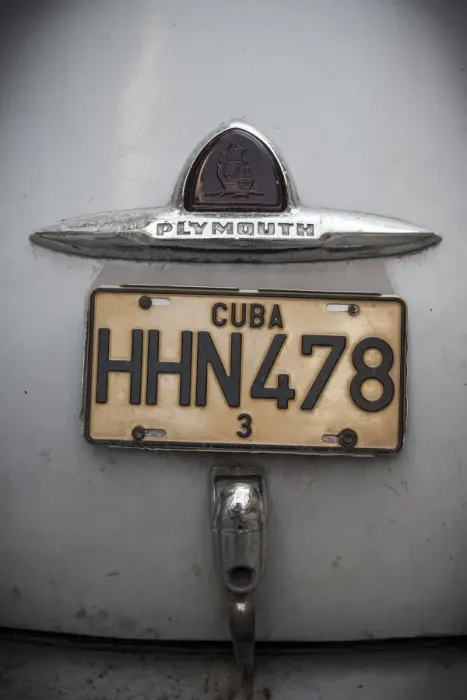 Framed Print : Number plate of classic 50s car, Havana, Cuba Framed Print : Number plate of classic 50s car, Havana, Cuba
