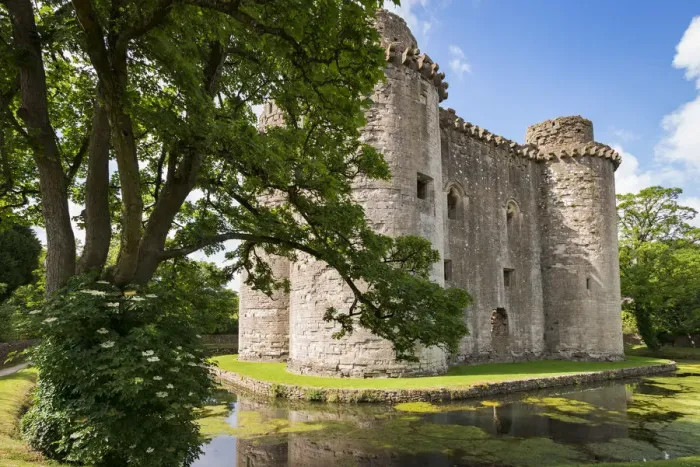 Framed Print : Nunney Castle and moat, Somerset, England. Summer