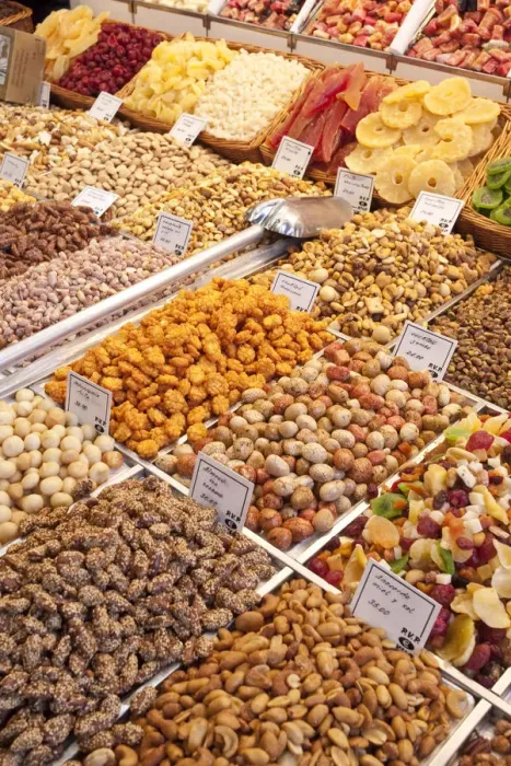 Framed Print : Nuts for sale, La Boqueria Market, Barcelona, Spain Framed Print : Nuts for sale, La Boqueria Market, Barcelona, Spain