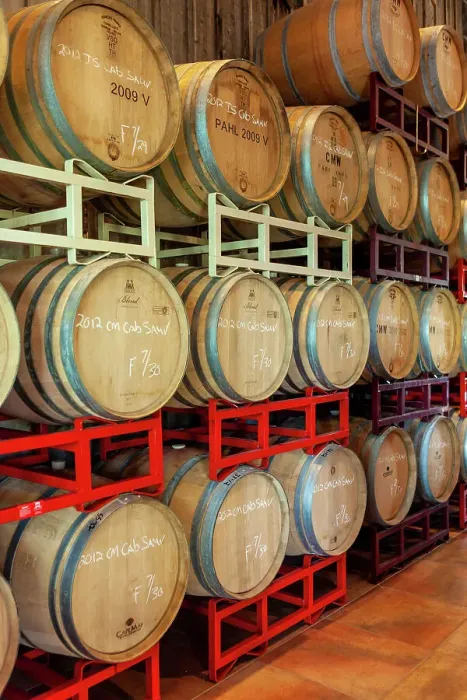 Framed Print : Oak aging casks in the Tasting room at Cape May Winerys tasting room Framed Print : Oak aging casks in the Tasting room at Cape May Winerys tasting room