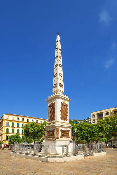 Obelisk for General Torrijos on Plaza de la Merced, Malaga, Costa del Sol, Andalusia