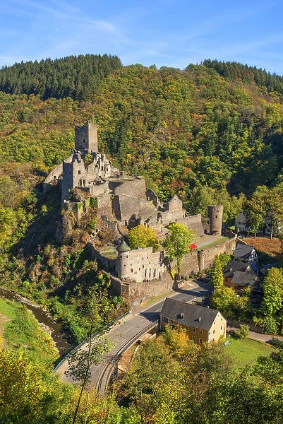 Oberburg and Niederburg castles, Manderscheid, Eifel, Rhineland-Palatinate, Germany