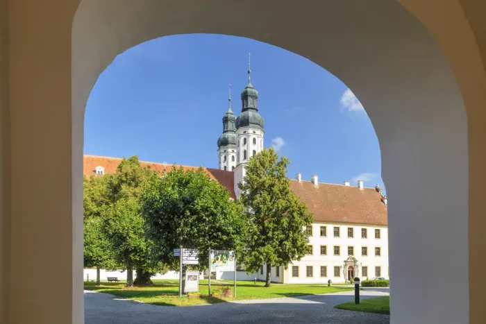Framed Print : Obermarchtal Monastery near Ehingen, Upper Swabia Baroque Road, Upper Swabia, Baden-Wurttemberg, Germany