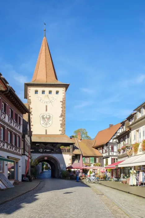 Framed Print : Obertorturm tower in Gengenbach altstadt old town, Gegenbach, Baden-WAorttemberg, Germany