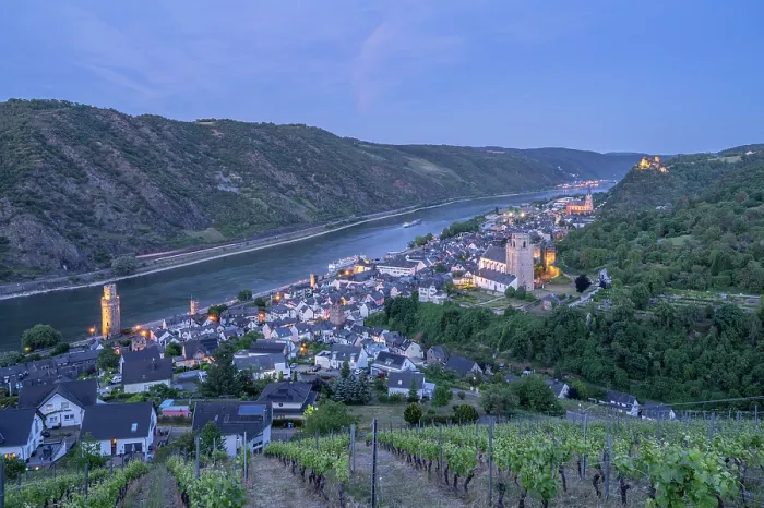 Framed Print : Oberwesel at dusk, Rhine valley, Rhineland-Palatinate, Germany Framed Print : Oberwesel at dusk, Rhine valley, Rhineland-Palatinate, Germany