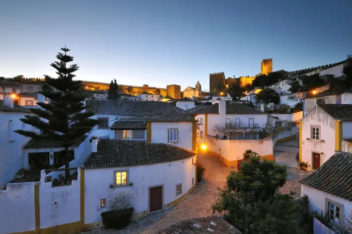 Framed Print : Obidos, one of the most picturesque medieval villages in Portugal, at dusk Framed Print : Obidos, one of the most picturesque medieval villages in Portugal, at dusk