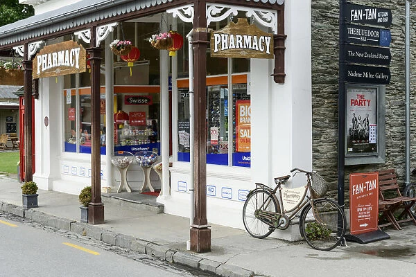 Oceania, New Zealand, Aotearoa, South Island, Otago, Arrowtown, Pharmacy on main street