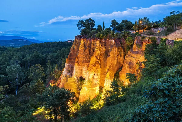 Ochre Cliffs at Night, Roussillon, Provence, France