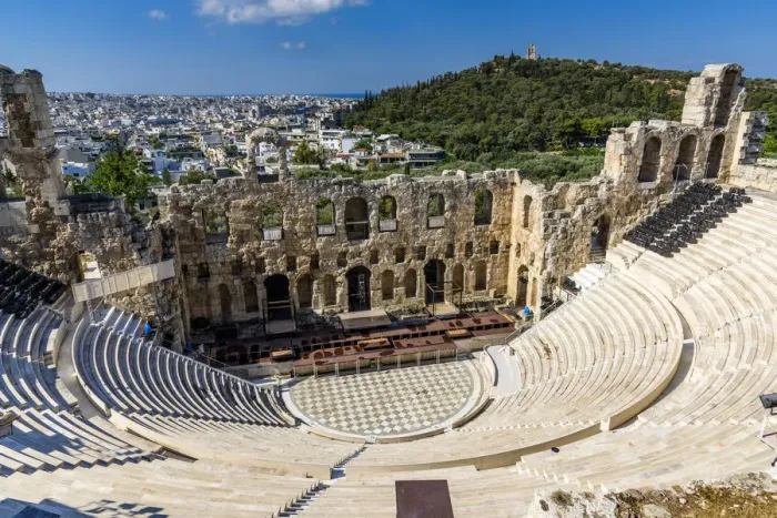Framed Print : Odeon of Herodes Atticus theatre, Acropolis, Athens, Attica, Greece