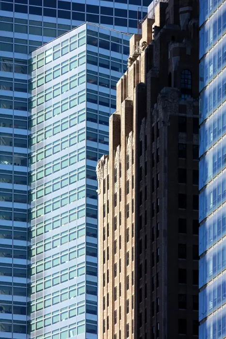Framed Print : Detail of office buildings, Downtown Manhattan, New York City, New York, USA Framed Print : Detail of office buildings, Downtown Manhattan, New York City, New York, USA