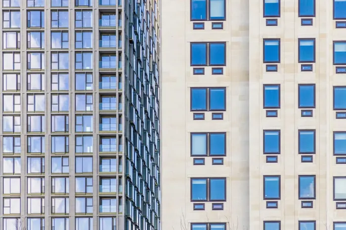 Framed Print : Office windows, London, England Framed Print : Office windows, London, England