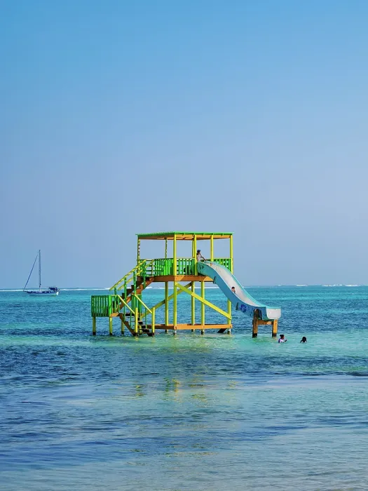 Framed Print : Offshore slide in San Pedro Town, Ambergris Caye, Belize District, Belize Framed Print : Offshore slide in San Pedro Town, Ambergris Caye, Belize District, Belize