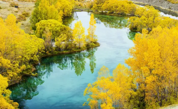Framed Print : Ohau River in Autumn, New Zealand Framed Print : Ohau River in Autumn, New Zealand