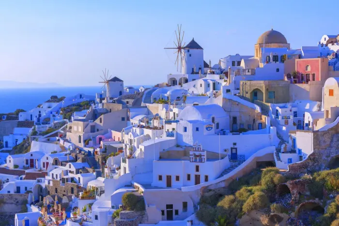 Framed Print : Oia, Santorini, Cyclades Islands, Greece