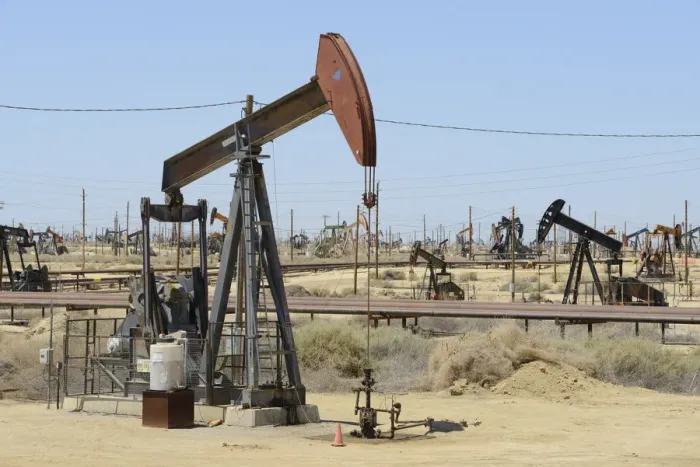 Framed Print : Oil field near Lost Hills, Central Valley, California, USA