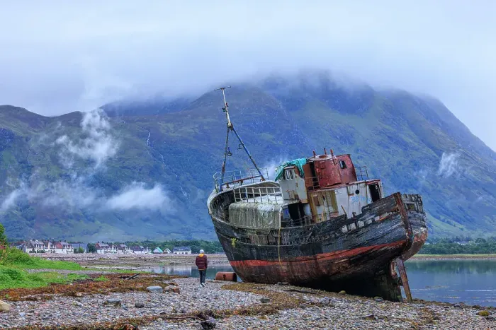 Framed Print : The Old boat of Caol on Loch Linnhe, Fort William, Scotland, UK Framed Print : The Old boat of Caol on Loch Linnhe, Fort William, Scotland, UK