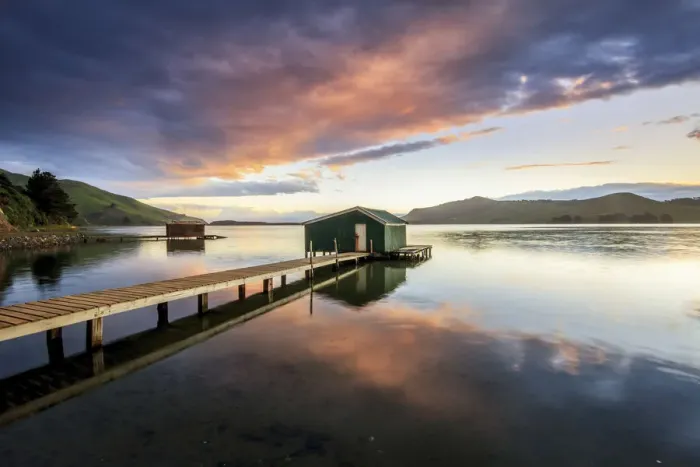 Framed Print : Old boat shed at Hoopers Inlet, Otago Peninsula, New Zealand Framed Print : Old boat shed at Hoopers Inlet, Otago Peninsula, New Zealand