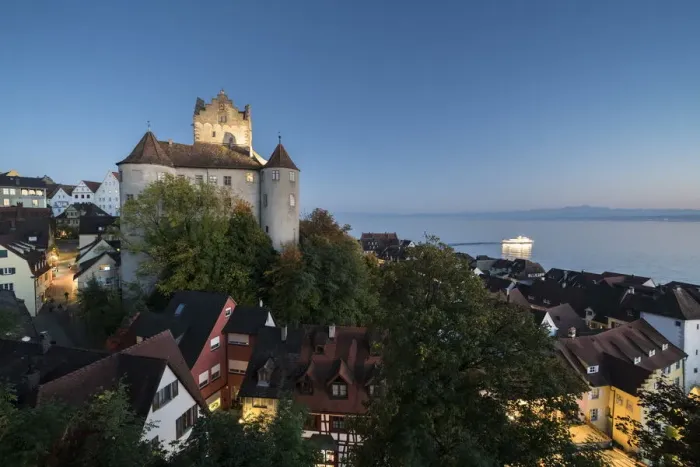 Framed Print : Old Castle at dusk. Meersburg, Baden-Wurttemberg, Germany Framed Print : Old Castle at dusk. Meersburg, Baden-Wurttemberg, Germany