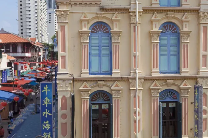 Framed Print : Old Chinese Merchant House, China Town District, Singapore, South East Asia