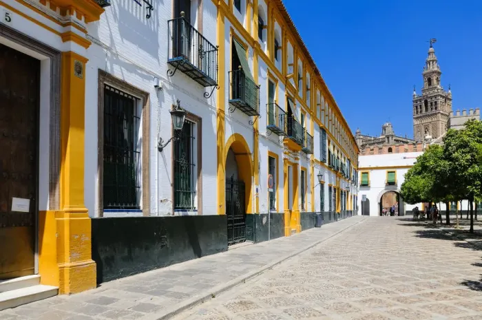 Framed Print : Old city center in Seville, Andalusia, Spain, Europe Framed Print : Old city center in Seville, Andalusia, Spain, Europe