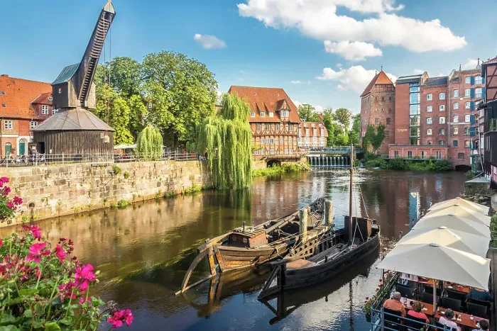 Framed Print : Old crane on the Ilmenau, in the background Luner mill and Abbot`s Mill, Luneburg, Lower Saxony, Germany Framed Print : Old crane on the Ilmenau, in the background Luner mill and Abbot`s Mill, Luneburg, Lower Saxony, Germany