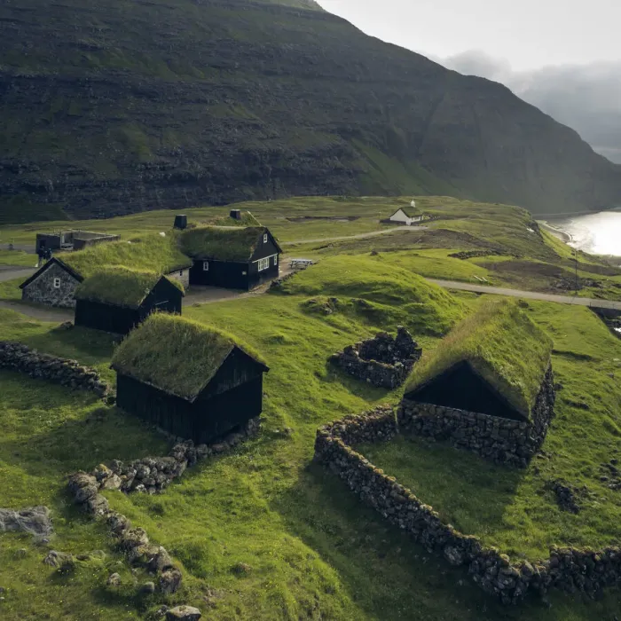 Framed Print : The old Duvugarðar farm in Saksun. Streymoy, Faroe Islands Framed Print : The old Duvugarðar farm in Saksun. Streymoy, Faroe Islands
