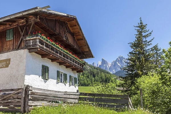 Old farm in St. Magdalena in Villnoss Valley, South Tyrol, Italy