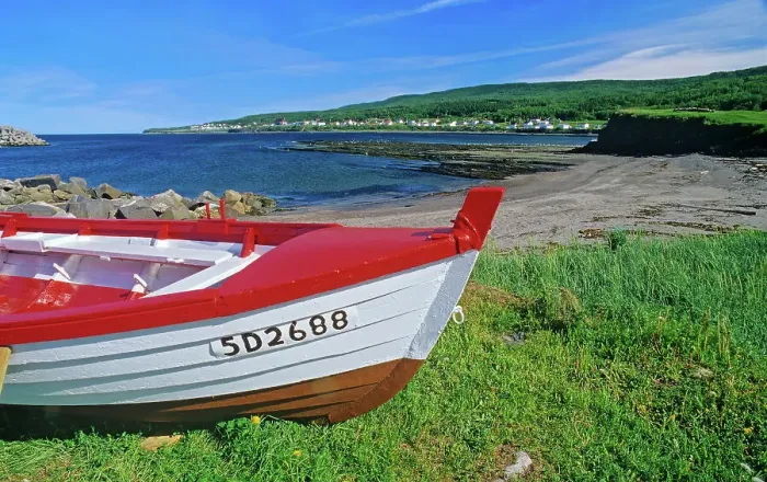 Framed Print : Old fishing boat on the shore of the Gulf of St. Lawrence ( Atlantic Ocean). Anse-A-Valleau, Quebec, Canada Framed Print : Old fishing boat on the shore of the Gulf of St. Lawrence ( Atlantic Ocean). Anse-A-Valleau, Quebec, Canada