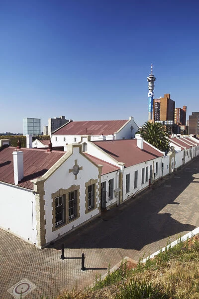 Old Fort in Constitution Hill with Telkom Tower in background, Johannesburg, Gauteng