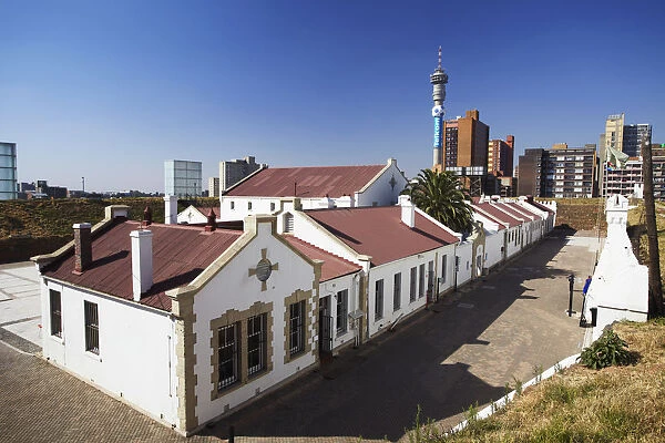 Old Fort in Constitution Hill with Telkom Tower in background, Johannesburg, Gauteng
