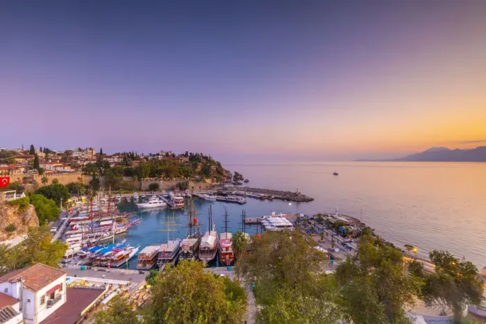 Framed Print : Old Harbour at Dusk, Kaleici, Antalya, Turkey