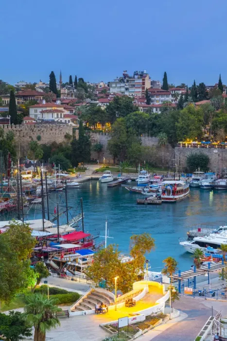Framed Print : Old Harbour at Dusk, Kaleici, Antalya, Turkey