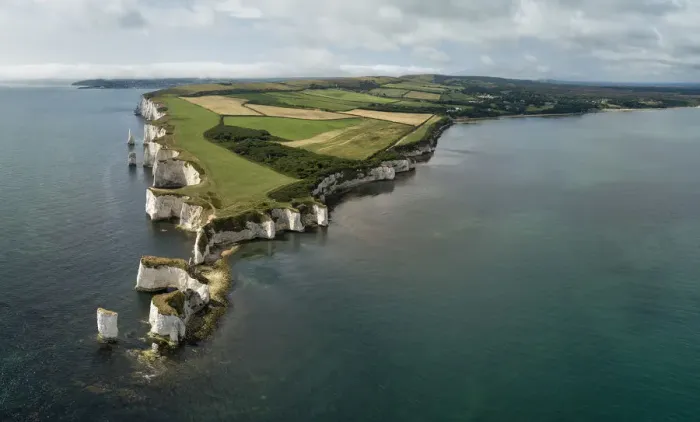 Framed Print : Old Harry Rocks, Studland, Dorset, England, UK
