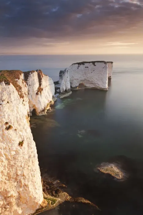 Framed Print : Old Harry Rocks at sunrise, Studland, Dorset, England. Spring Framed Print : Old Harry Rocks at sunrise, Studland, Dorset, England. Spring