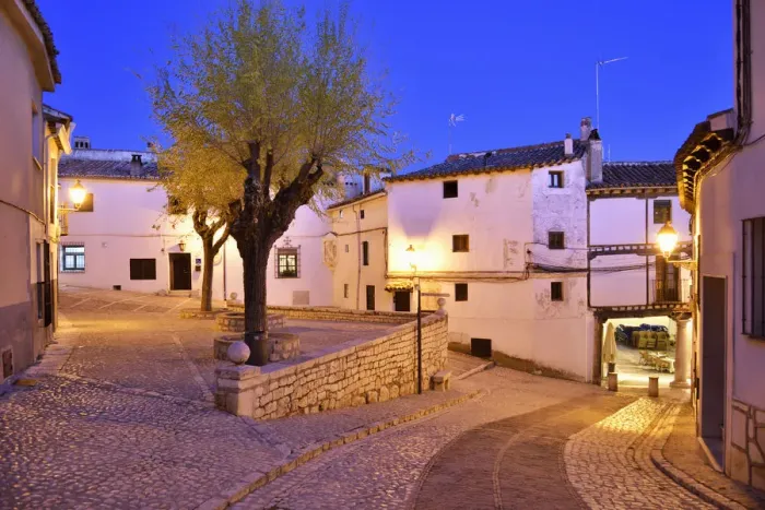 Framed Print : The old houses dating back to the 15 th century at the Plaza Mayor of Chinchon at dusk Framed Print : The old houses dating back to the 15 th century at the Plaza Mayor of Chinchon at dusk