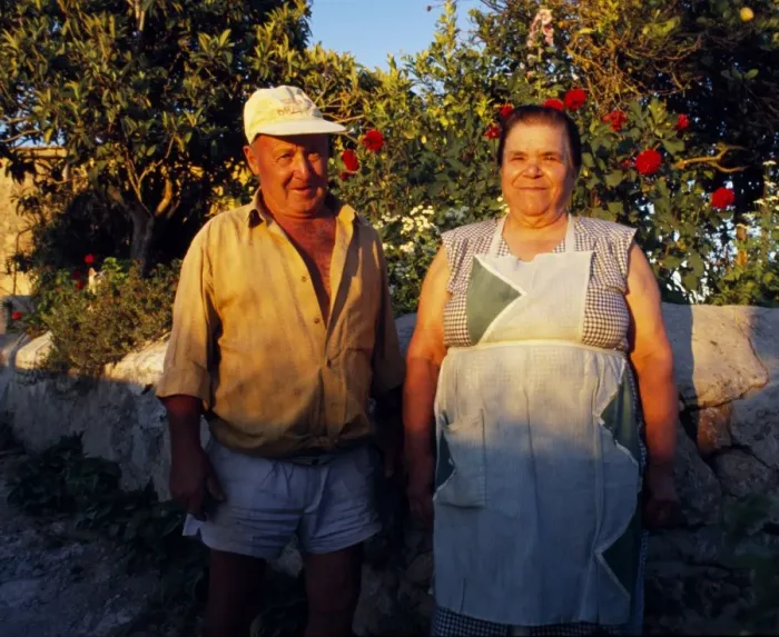 Framed Print : Old Ibethencan Farmer and his wife standing Framed Print : Old Ibethencan Farmer and his wife standing